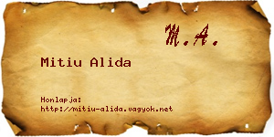 Mitiu Alida névjegykártya